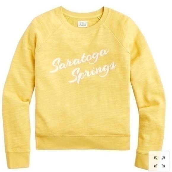 J. Crew Tops - J. Crew Saratoga Springs Yellow Vintage Fleece Pullover Sweatshirt